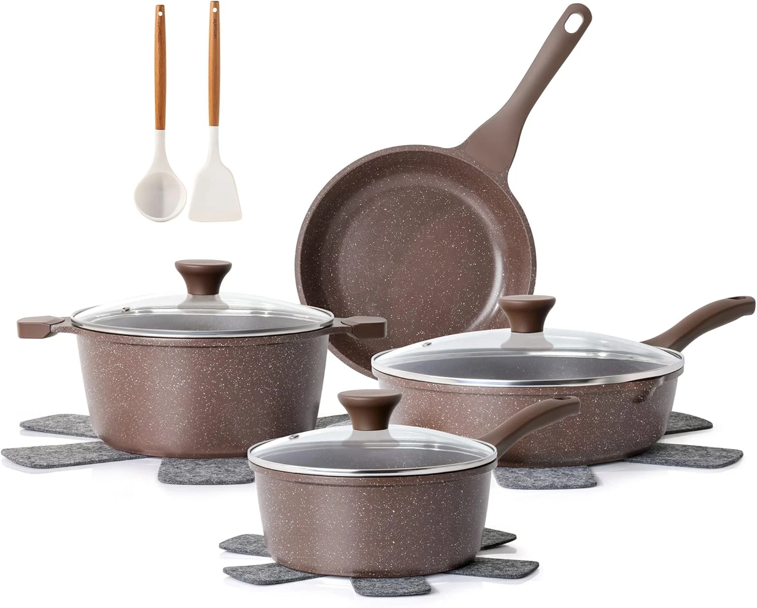 13-Piece Nonstick Cookware Set with Granite Coating & Silicone Utensils
Opens in a new window or tab