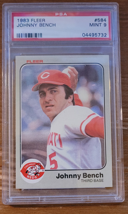 1983 Fleer Johnny Bench #584 PSA 9 Cincinnati Reds