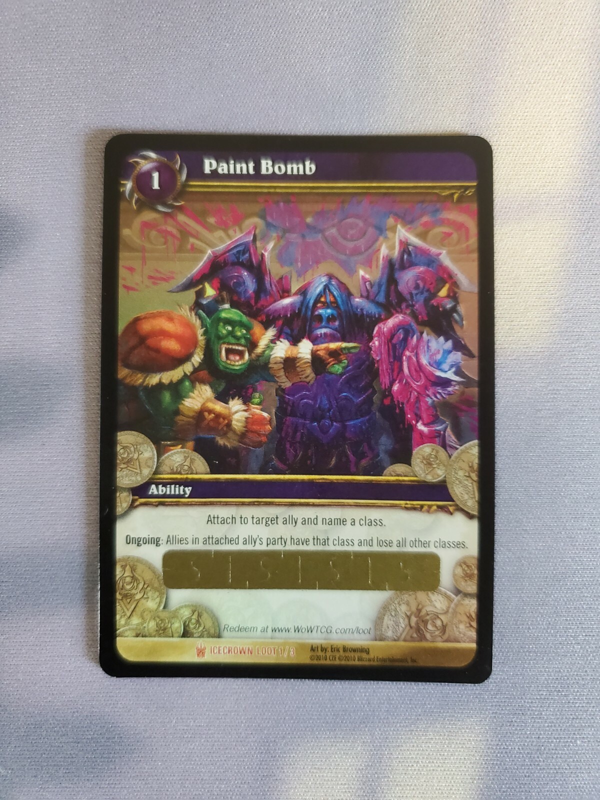 World Of Warcraft TCG Card Game Paint Bomb x3 Unscratched Loot