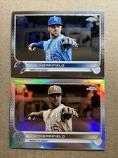 Whit Merrifield 2022 Topps Chrome Base & Sepia Refractor Baseball Cards. Royals