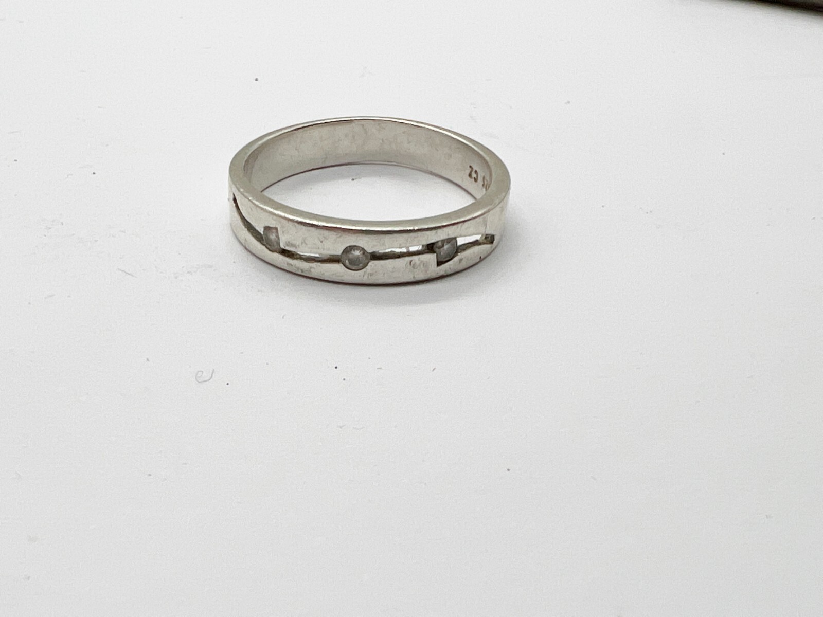 VINTAGE SOLID STERLING SILVER CZ SET TRILOGY 3 GE… - image 1