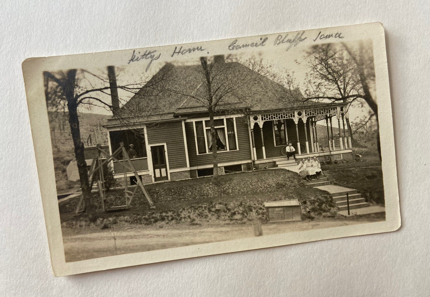 Antique Snapshot Photo Family In Front Of House Council Bluffs, Iowa eBay