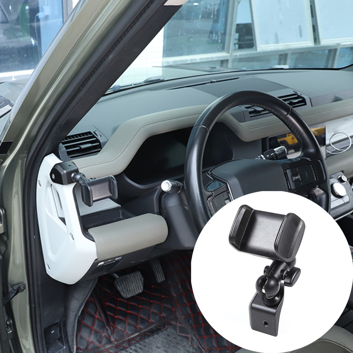 Fits For Land Rover Defender 2020-2024 Dashboard Left Phone Holder Black