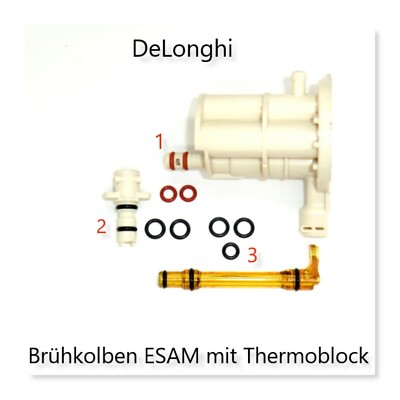 Delonghi AEG SET klein Dichtungssatz O-Ring für Brühkolben mit Thermoblock ESAM