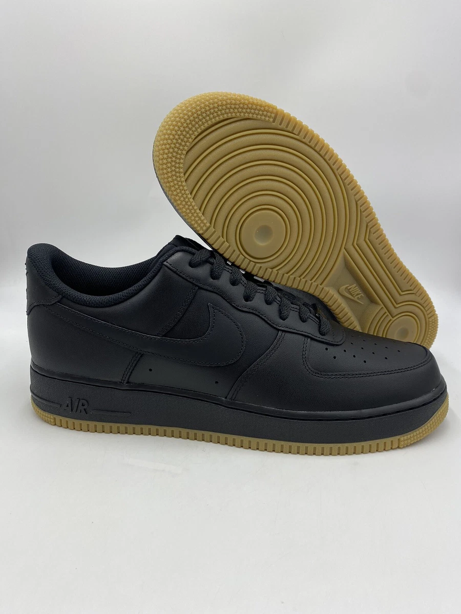Nike Air Force 1 ‘07 Low Black Gum Light Brown DZ4404-001 Men’s Size 9.5