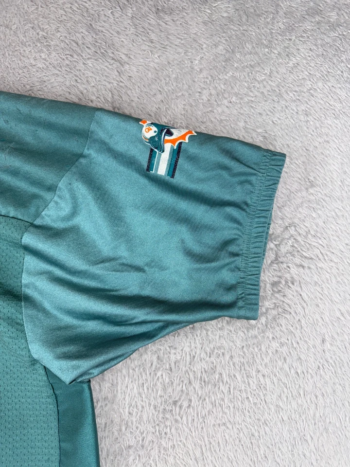 老式迈阿密海豚队足球球衣青少年特大号绿色里德尔尼龙#75 — 第 2/4 张图片