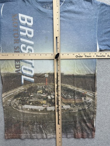Bristol Motor Speedway NASCAR Shirt All Over Print Blue 84 Adult M Soft Casual - Picture 7 of 8