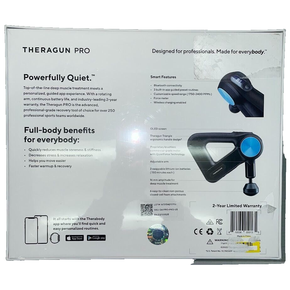 Therabody Theragun PRO Blue Handheld Percussive Massage Device eBay