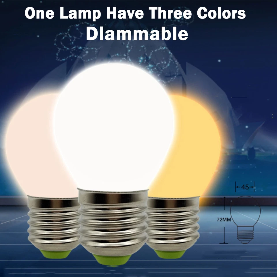 Dimmable LED Globe Bulb E26 E27 B15 B22 E14 E12 3W 110-220V Color Change Lamp TC - Image 3 of 4