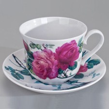 Jumbotasse mit Unterteller English Rose Teetasse, Kaffeetasse Roy Kirkham 296672