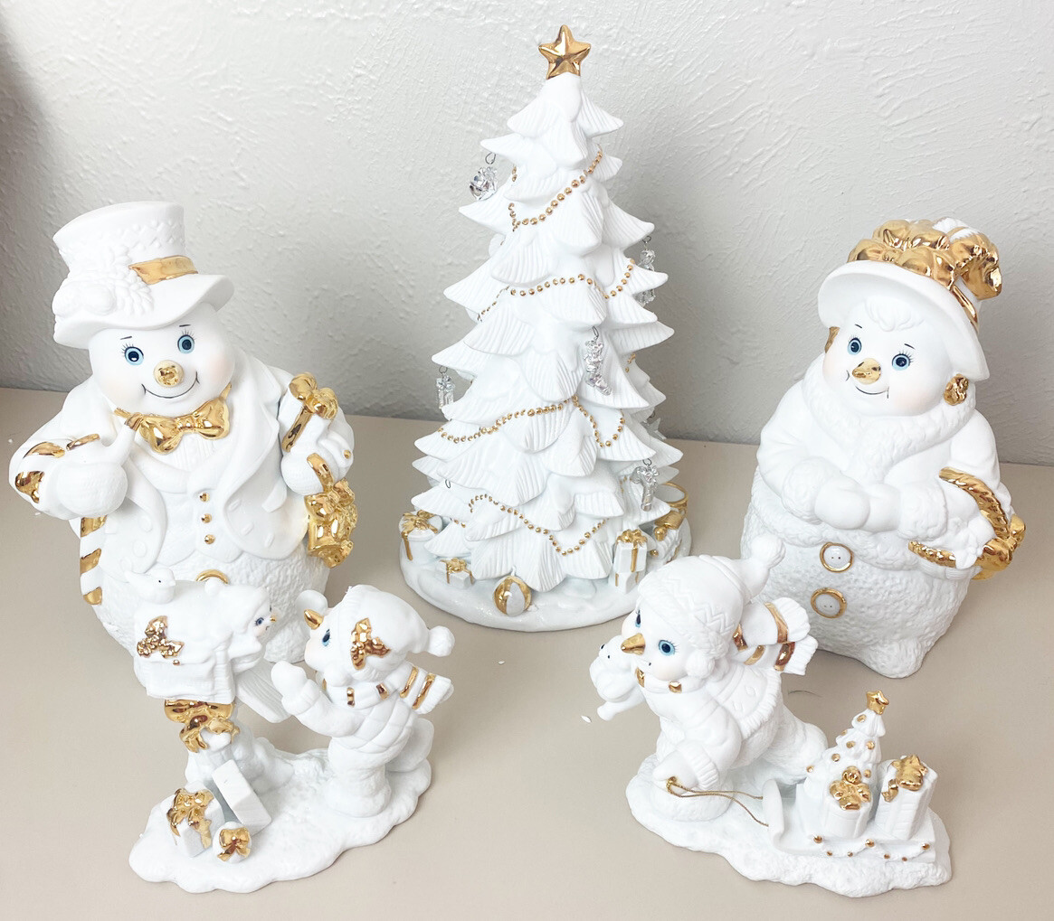 VTG Grandeur Noel Porcelain Snowman Family-5 Piece Set VTG Grandeur Noel Porcelain Snowman Family-5 Piece Set