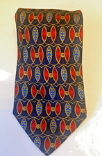 Burberry 100 Silk Necktie Multicolor Abstract Preppy Style 60"L Made in France