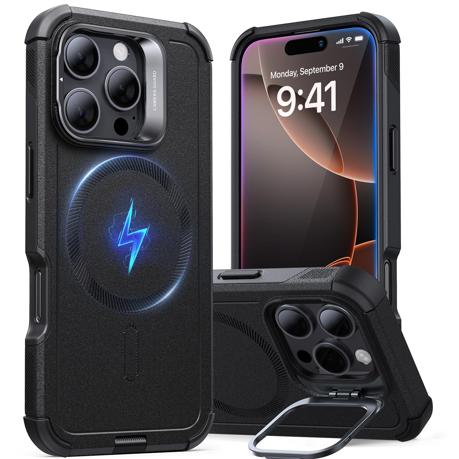 for iPhone 16 Pro Case with Stand, 23FT Military-Grade Drop Protection, Heavy...