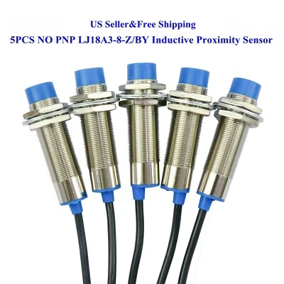 WFYB 5Pcs NO PNP LJ18A3-8-Z/BY 8mm Inductive Proximity Sensor Switch DC 6-36V US