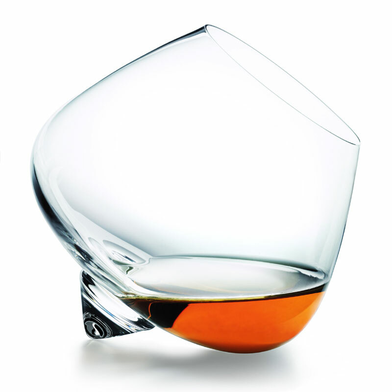 Normann Copenhagen Cognac Rocking Glasses Set of 2 Boxed C59 for sale
