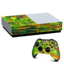 Xbox One S Console Skins Decal Wrap ONLY green trippy color mix psychedelic