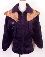 Vintage 80s Kaelin Skiing Finesse Women's Purple Ski Jacket Downhill Hooded 8/38
