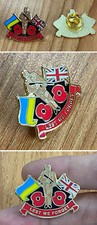 ukraine x union jack poppy lest we forget lapel badge friendship united kingdom