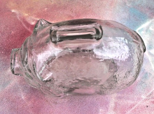 Vintage Anchor Hocking Clear Glass Piggy Bank with Top Coin Slot, 4” long - Picture 9 of 10
