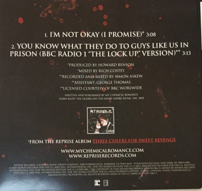 MY CHEMICAL ROMANCE I'm not okay (I Promise) 2 TRACK CD NEW - NOT