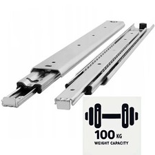 Drawer Slides Heavy Duty Full Extension Ball Bearing Runners, 100kg Capacity,