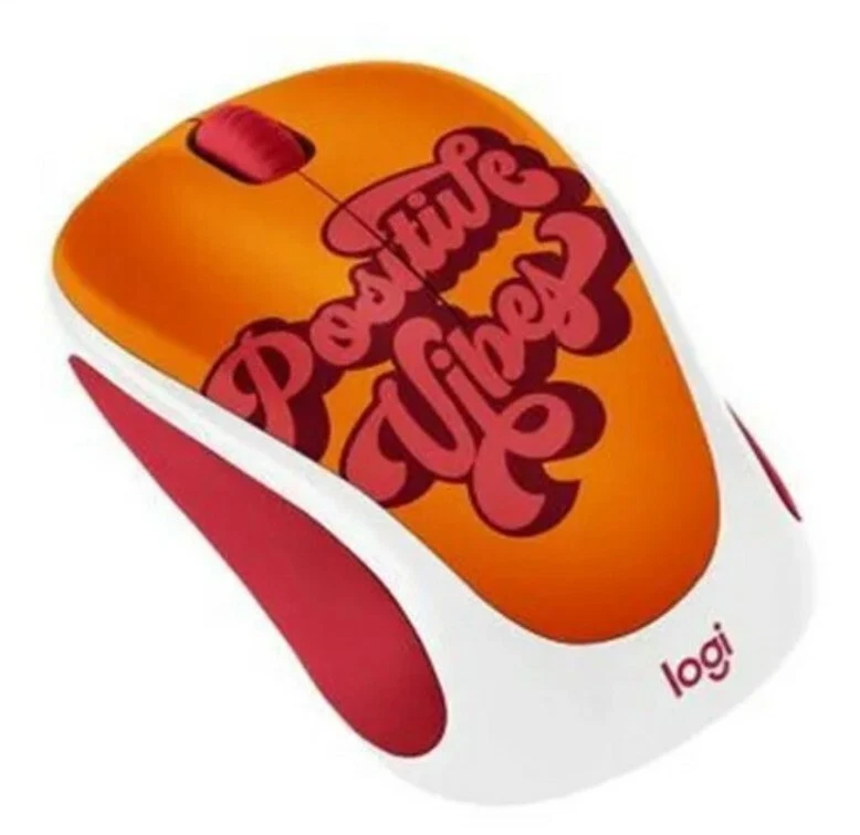 Logitech M317C Collection Wireless Battery-Operated Orange Mouse, Positive Vibes - Image 3 of 4