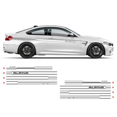 ALPINA Racing Side Stripes decals Set for BMW 3 series / 4 series