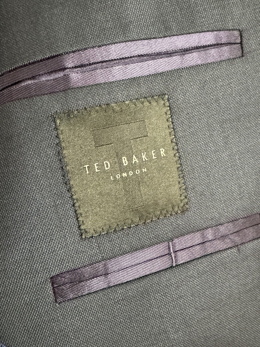 TED BAKER Jones Solid Blue Suit Jacket Size 42 Short TB4281 TED BAKER Jones Solid Blue Suit Jacket Size 42 Short TB4281