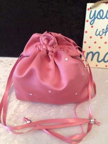 ROSE PINK DUCHESS SATIN DOLLY BAG WEDDING PROM MAID. FLOWER GIRL*UK MADE/SELLER8 - Picture 15 of 15