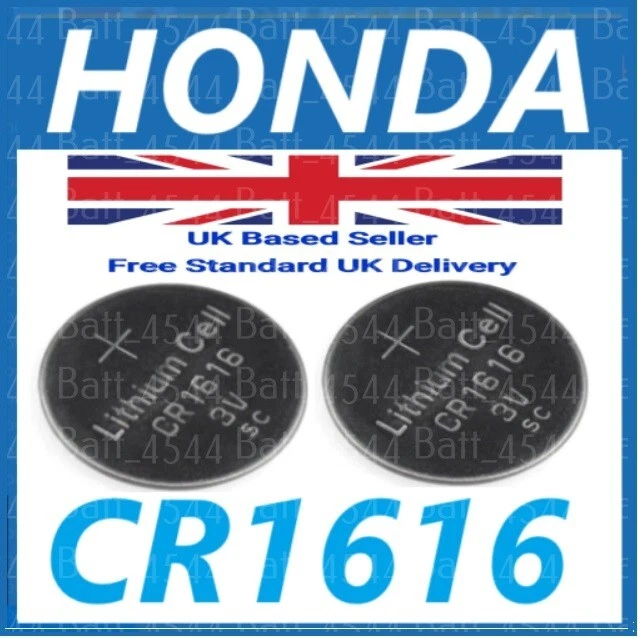 EUNICELL 2 X CAR KEY FOB REMOTE BATTERIES HONDA CIVIC HRV CRV JAZZ CRZ CR1616 72148SOA00