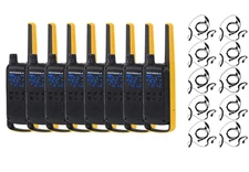 Motorola Talkabout T470 Two Way Radio 8-Pack Walkie Talkies with 10 PTT Earpiece
