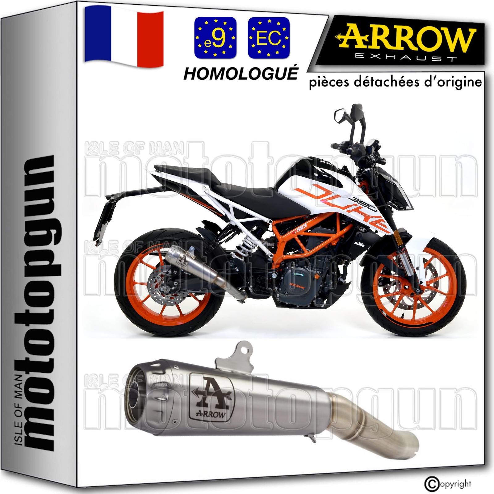 Échappement Arrow Pro-Race nichrom haut de gamme pour KTM Duke 390