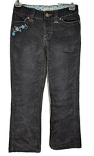 SO Girl's Black Adjustable Waist Reg Fit Bootcut Stretch Corduroy Pants size 10
