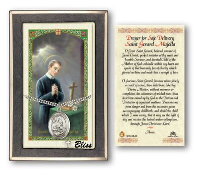 Sterling Silver St Gerard Majella Medal Pendant Necklace 24'' With ...