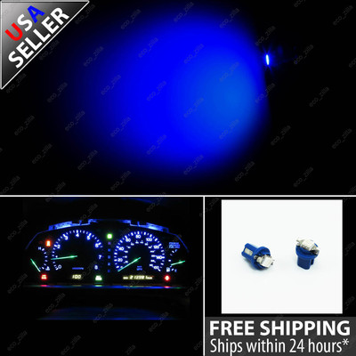 2x Blue T5 Twist Socket 5050 SMD Speedometer Gauge Cluster LED Light Bulb 13 75