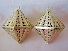 VTG Lot of 6 GOLD Metallic Color PLASTIC LANTERN CHRISTMAS ORNAMENTS Hong Kong — photo 5