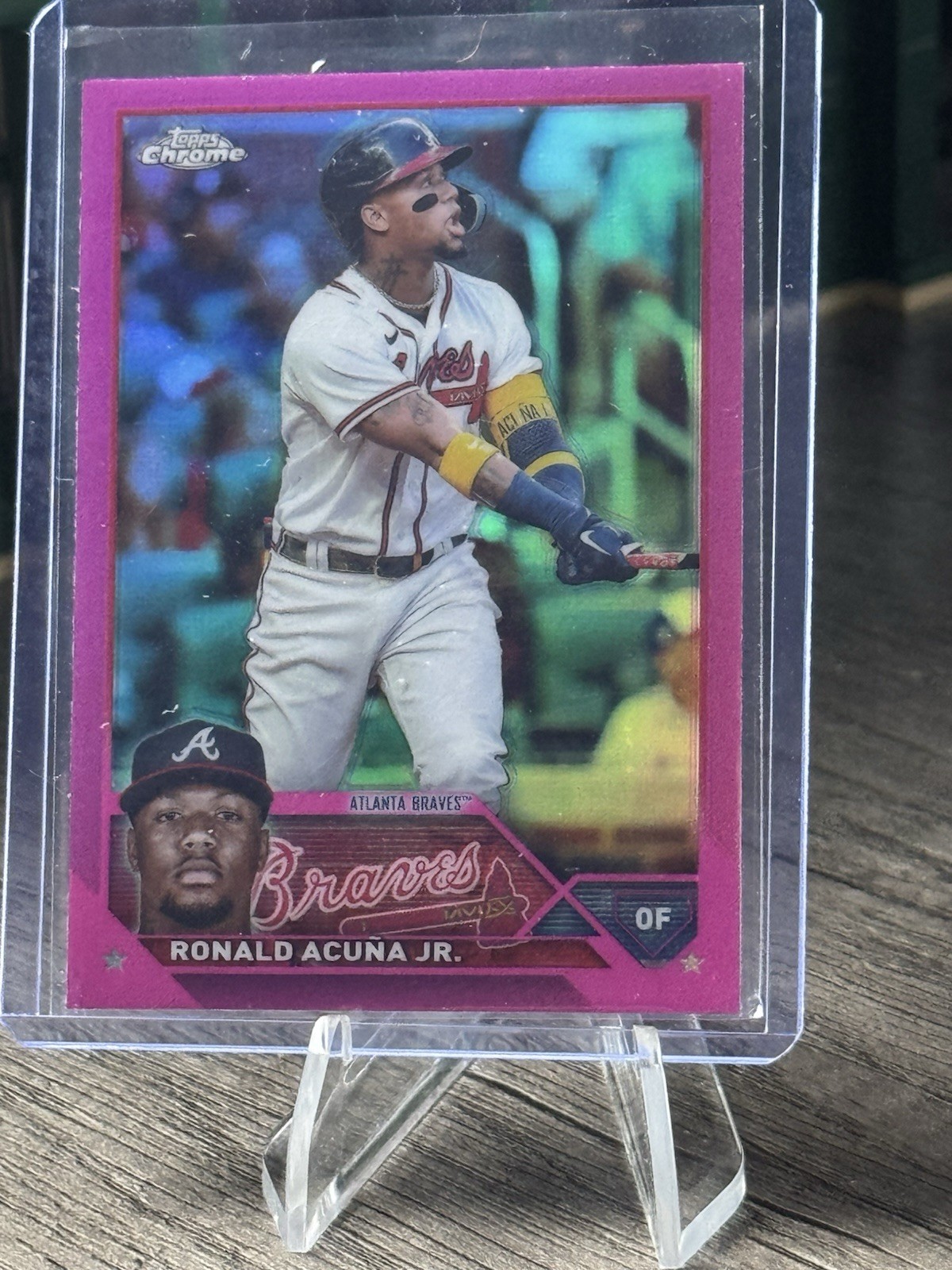 2023 Topps Chrome Pink Refractor Ronald Acuna Jr Ronald Acuña Jr #39