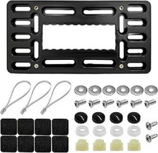 Anti-Theft License Plate Holder with Screw Caps, Universal Front Bumper Mounting