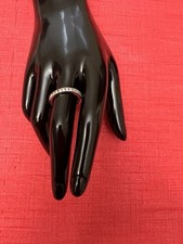 Vintage 925 Sterling Silver Channel-Set Eternity Ring - Size 8.5, 4g