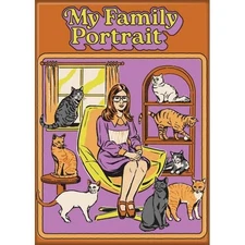 STEVEN RHODES FAMLY PORTRAIT CATS MAGNET 2.5” X 3.5” NEW