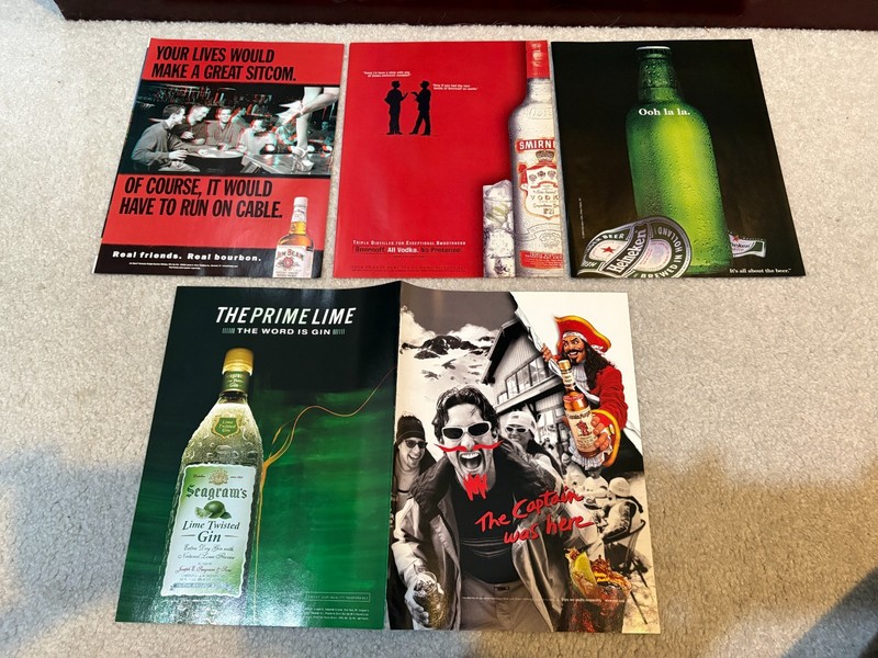 2000 Print Ad lot of 5 -  Alcohol / Liquor Crown Royal Jim Beam / More 10.5 x 8