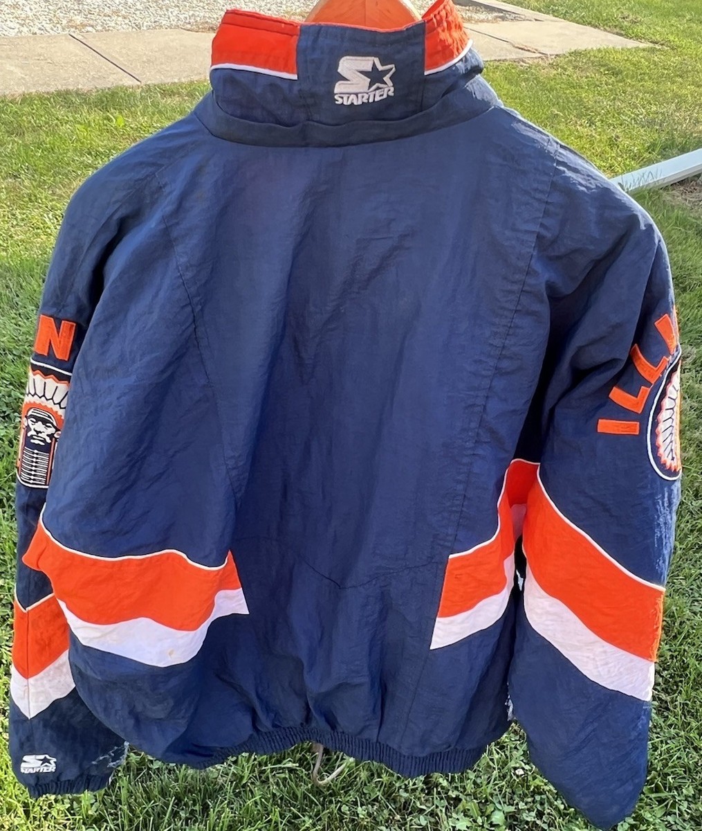 Starter ILLINOIS ジャケット Starter Vintage 90's Illinois Illiniwek Full Zip Hooded