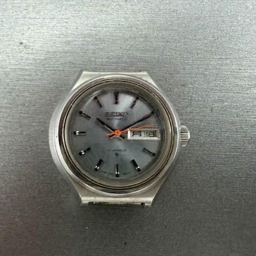 Seiko Automatic Watch Women 24mm Gray Dial Silver Tone Daydate 2706-0010 Runs