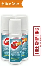 Stopain Pain Relief Roll On Gel 3oz (3 Pack) USA Made, Max Strength Fast Acting