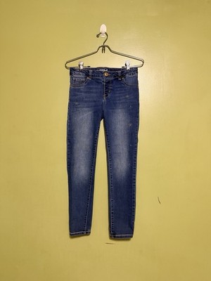 Girls Cat & Jack Skinny Stretch Jeans Size 14 With Stars Adjustable Waist
