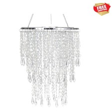 Contemporary 8.6" Iridescent Chandelier with Unbreakable Beads Ready to Hang