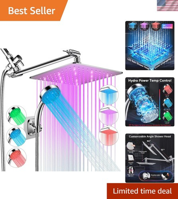 #ad High Pressure 10#x27;#x27; Rain Shower Head Combo with Color Changing amp; Handheld Options $113.72