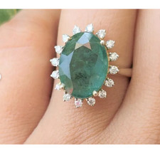 Natural Emerald Ring 925 Sterling Siver Ring Handmade Ring Wedding Ring