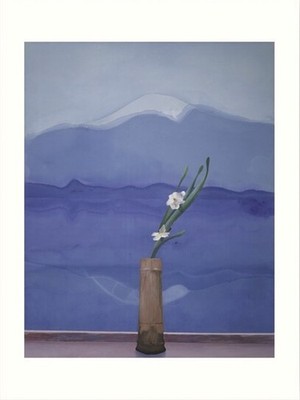 David Hockney Mt. Fuji and Flowers Medium Print Unframed