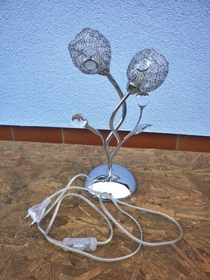 Paul Neuhaus 4084-17 Tischlampe dekorativ Chrom / Glas 2flamig ho03